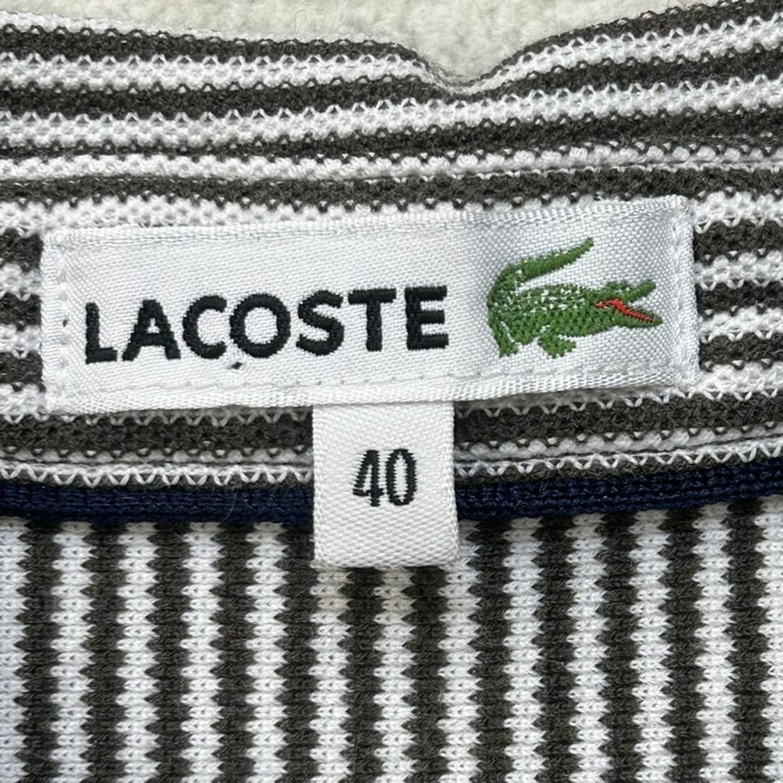 라코스테 일본판 여성용 스트라이프 로고패치 카라넥 긴팔 롱슬리브 40 상품이미지5