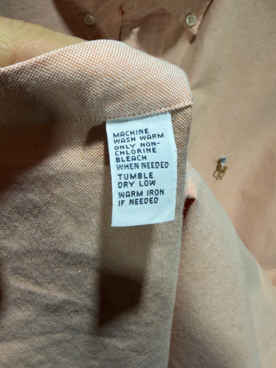 XL 폴로랄프로렌 커스텀핏 워시드 오렌지 셔츠 상품이미지6