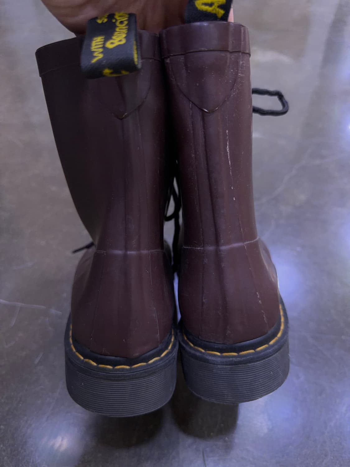 닥터마틴 드렌치 레이스 업 레인부츠 워커 부츠 버건디 260 상품이미지6
