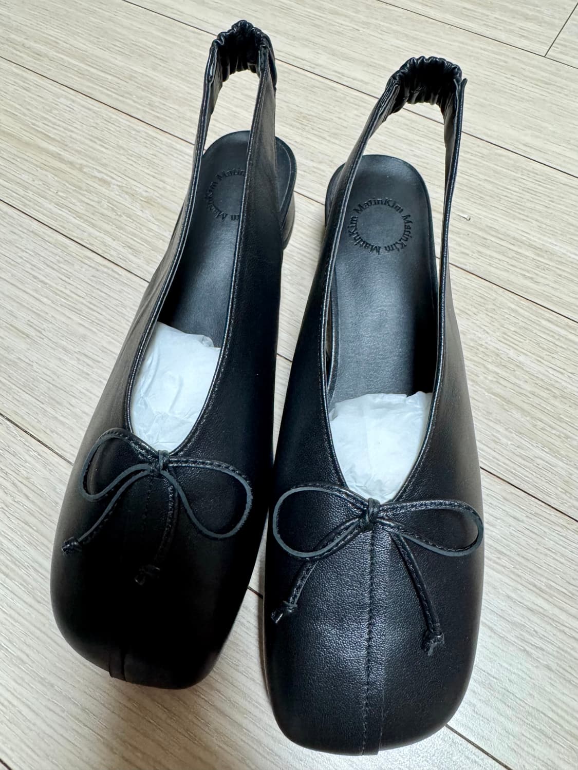 새상품) 마뗑킴 리본 디테일 슬링백 슈즈 블랙 245 상품이미지1