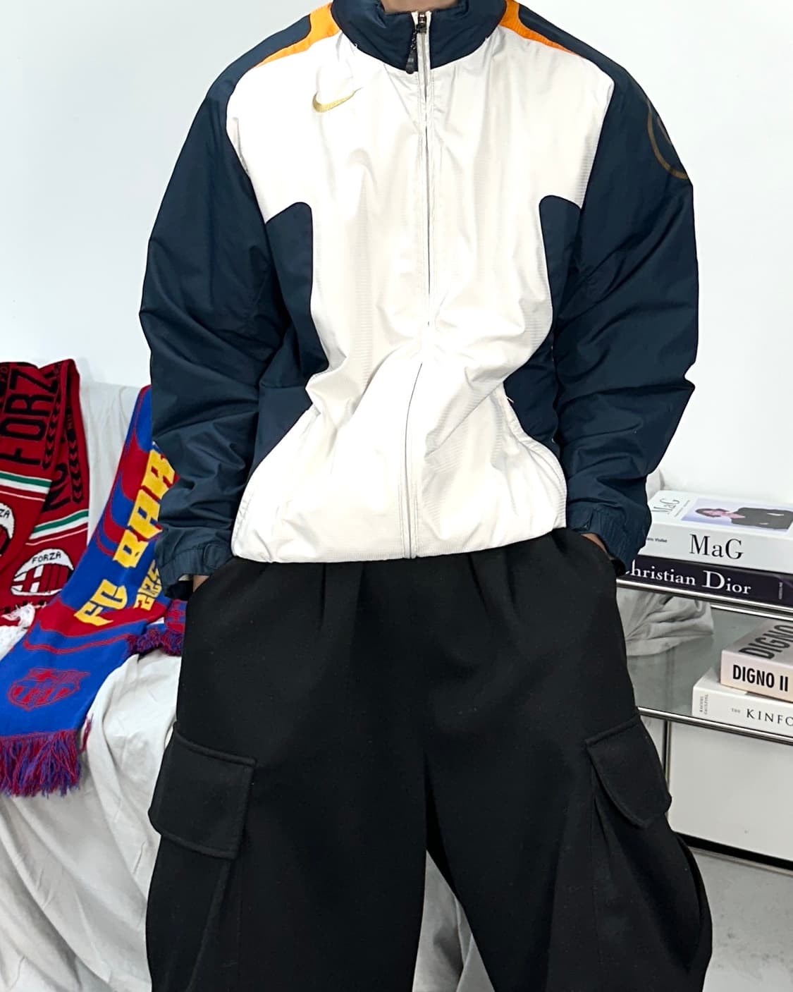 나이키 00s 토탈 90 네이비 화이트 바람막이 M 상품이미지1