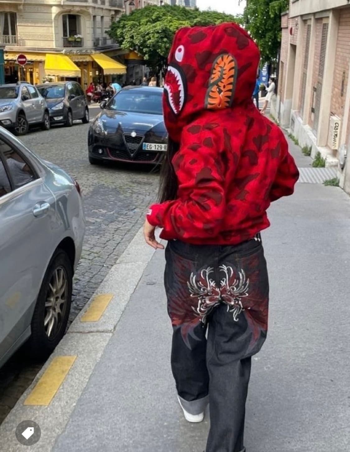 베이프 샤크 후드집업 레드 카모 (사계절용 남녀공용) 상품이미지8