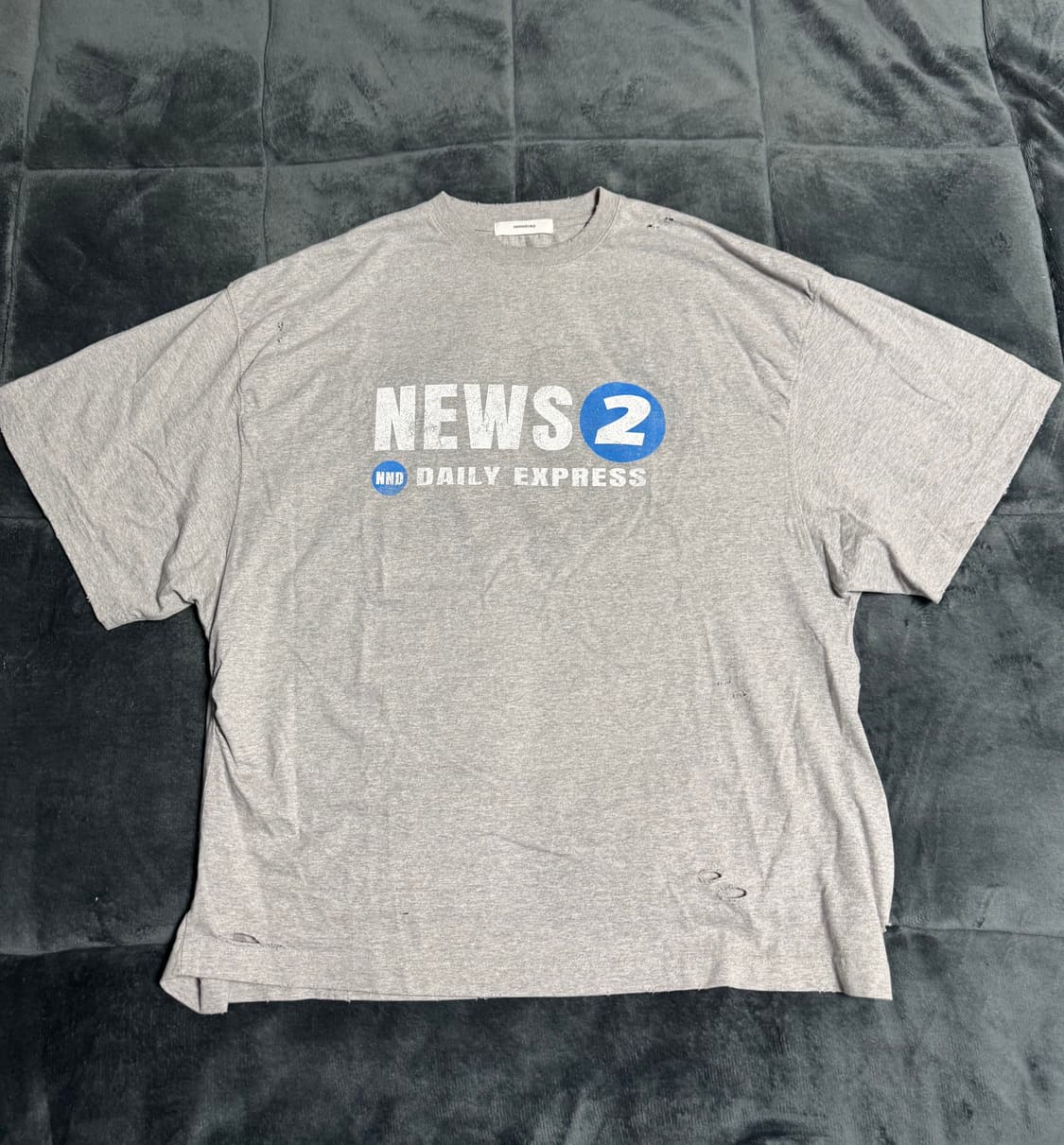 [2] 논노드 퍼커링 뉴스 티셔츠 빈티지 그레이 상품이미지2