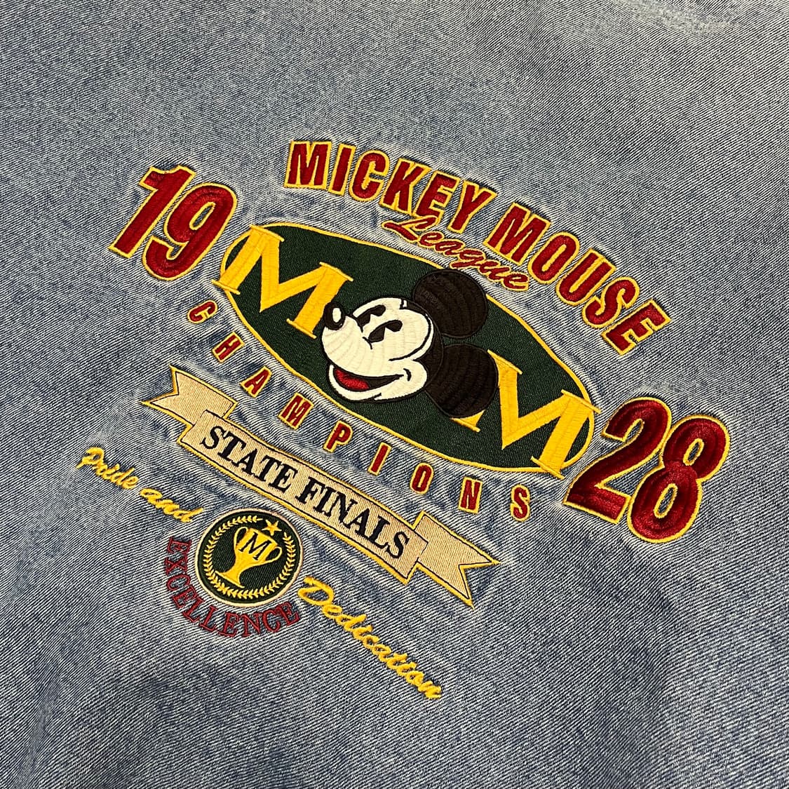 90s 미키마우스 데님 바시티 (105-110) 상품이미지4