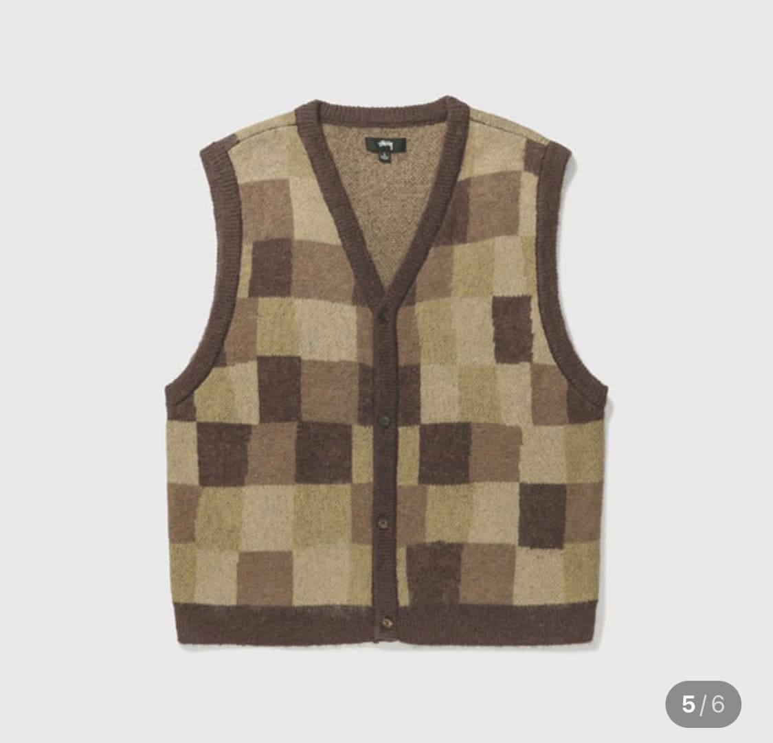스투시워블리체크스웨터조끼 상품이미지2