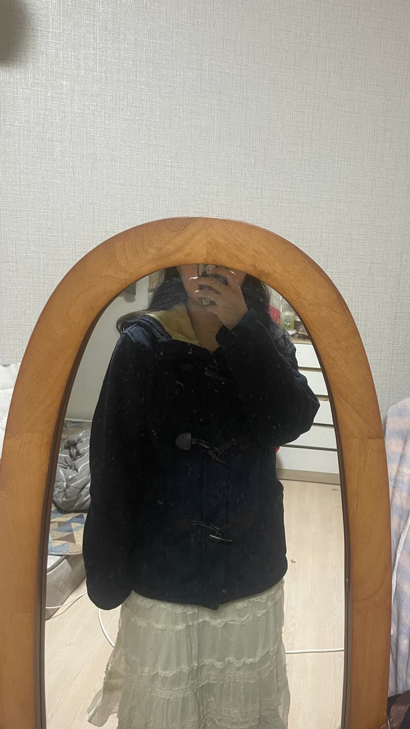 모리걸 빈티지 네이비 떡볶이 퍼 무스탕 💛💙 상품이미지6