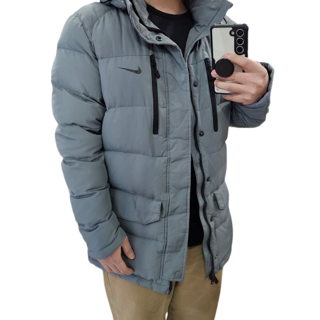 나이키 덕다운 그레이 하프 패딩 M 95 상품이미지1