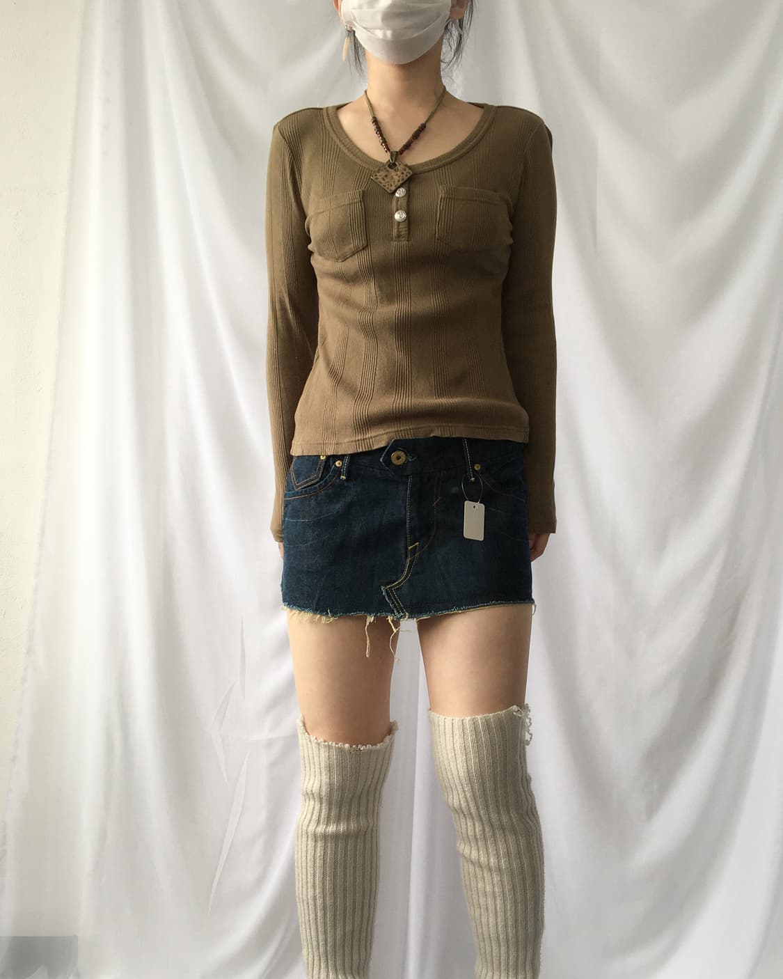 Henry neck ribbed sleeve 상품이미지4