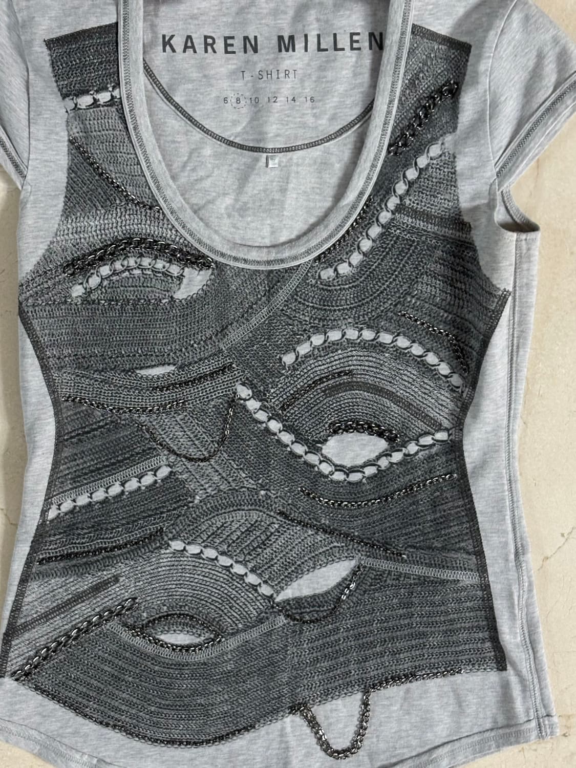 Karen Millen Chain Detail Tee 상품이미지7