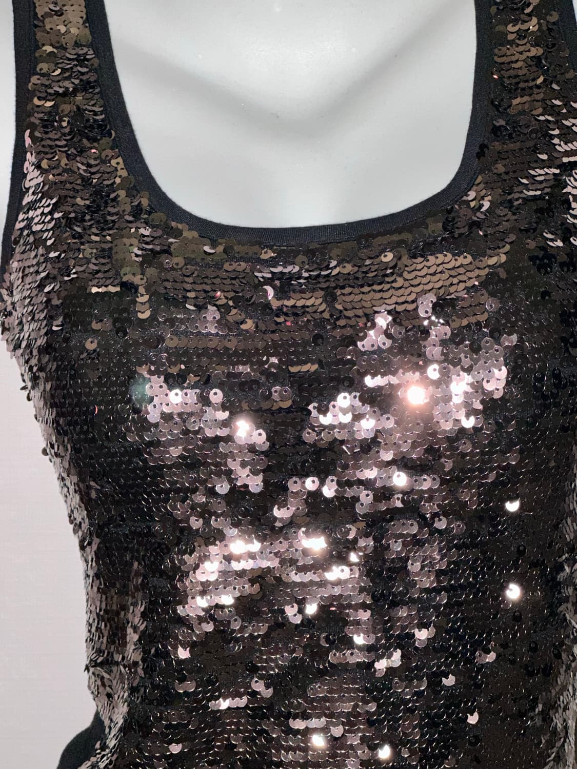 빈티지 블랙 스팽글 슬리브리스 탑 상품이미지3