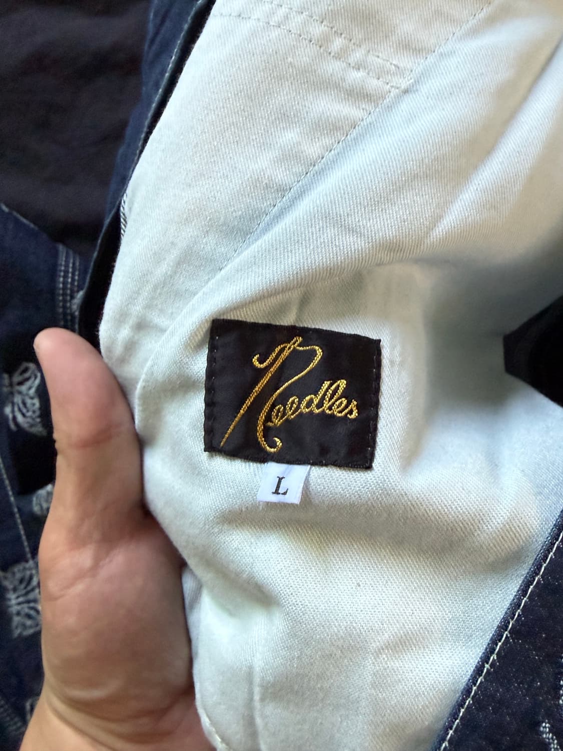 니들스 빠삐용 에이프런 데님팬츠 L사이즈 판매합니다. 상품이미지6