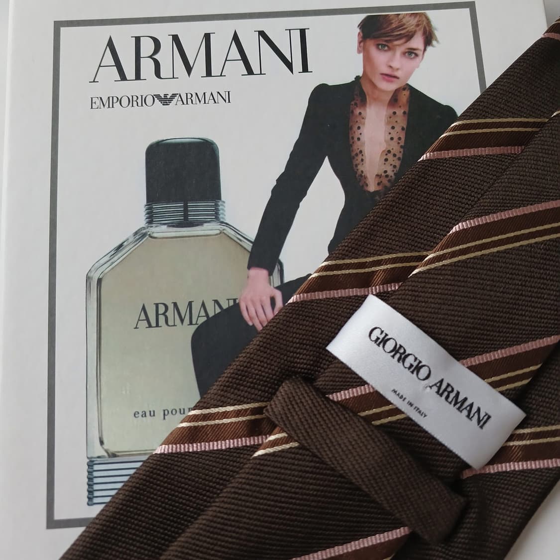 조르지오 아르마니 실크 스트라이프 넥타이 9.9cm A+등급 A19150 상품이미지5