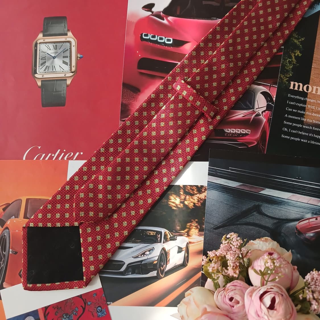 아이그너 실크 레드 로고 자카드 넥타이 9.1cm A+등급 a19095
 상품이미지4