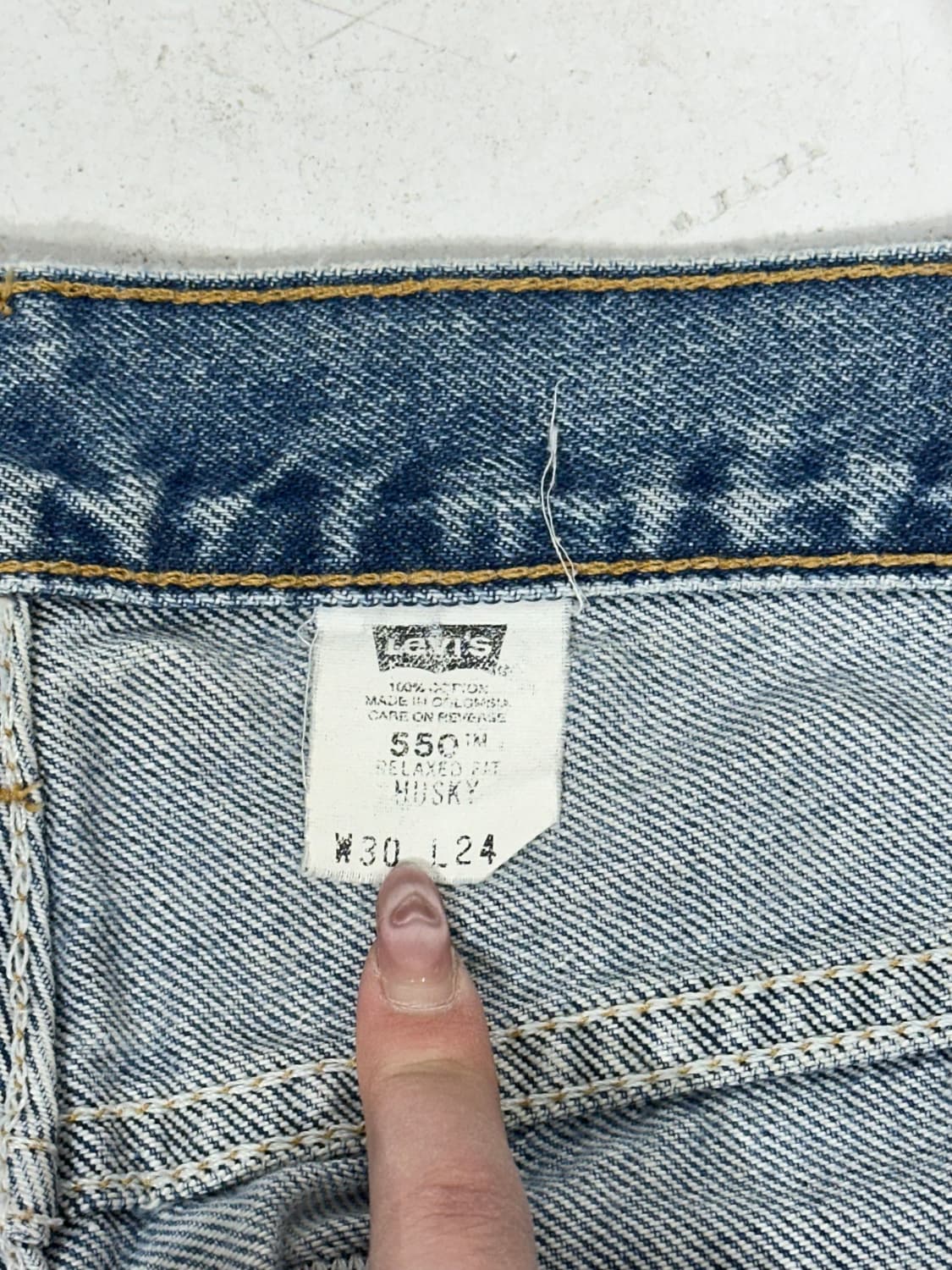 리바이스 550 연청 와이드 데님 팬츠 30 상품이미지7