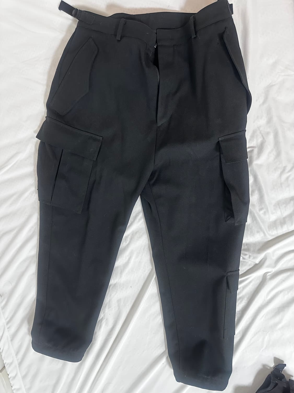 준지 블랙 울 카고팬츠 44,48 상품이미지1