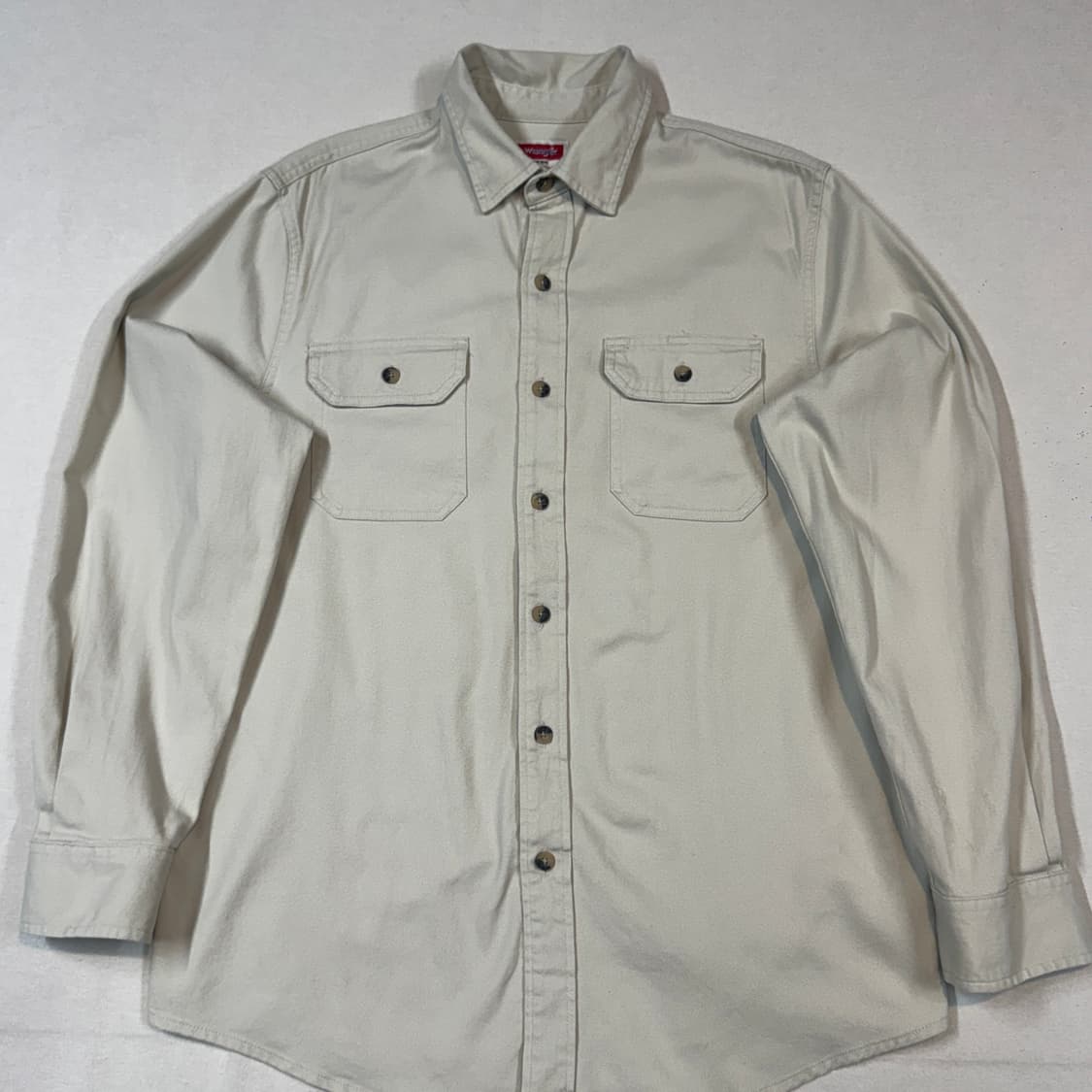 M) Wrangler 랭글러 투포켓 워크웨어 코튼 셔츠 크림 베이지 상품이미지2