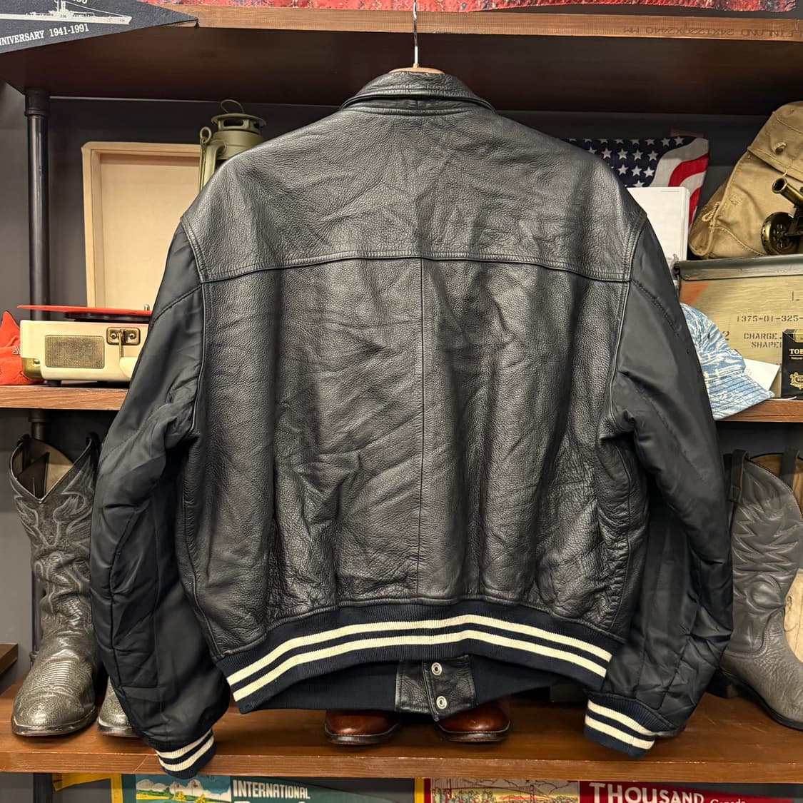 90s 디젤 레더스 레이싱 아카이브 엠브로이드 레더 블루종 N859 상품이미지2