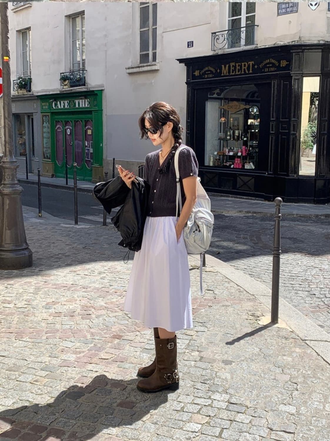 바이커 버클 미들 부츠 브라운 235 정말 예뻐요! 상품이미지3