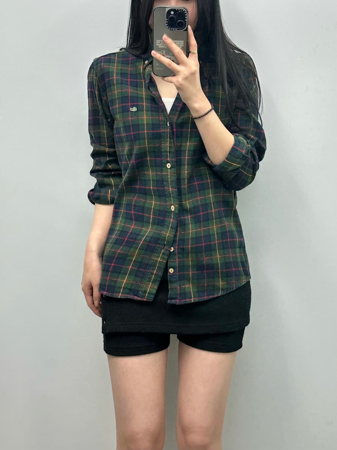 라코스테 자수로고 글렌체크 셔츠 상품이미지1