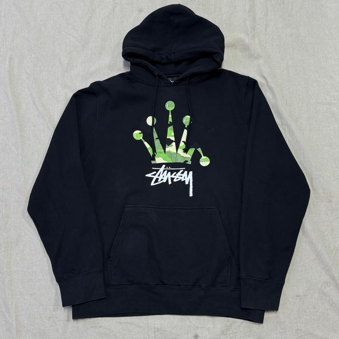 스투시 빈티지 카모 크라운 빅로고 후드 L 상품이미지1