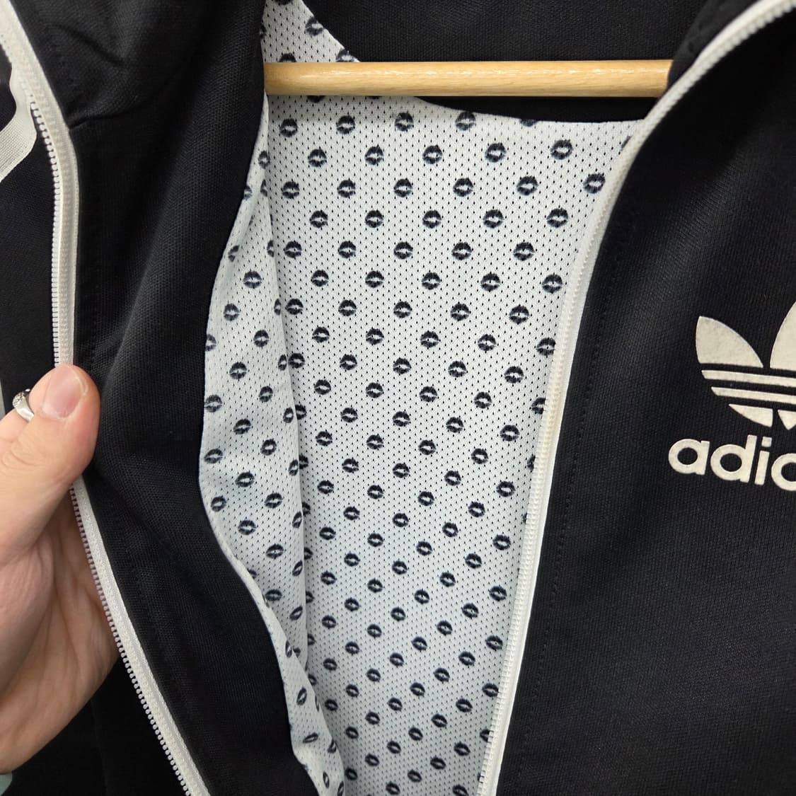 아디다스 져지 삼선 블랙 트랙탑 여xs 상품이미지4