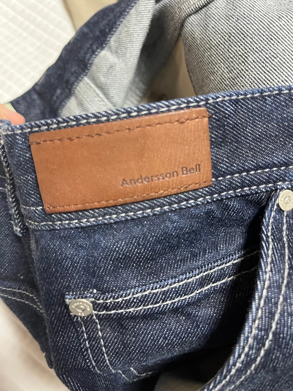 [31] 앤더슨벨 지퍼 와이드 레그 진 상품이미지4