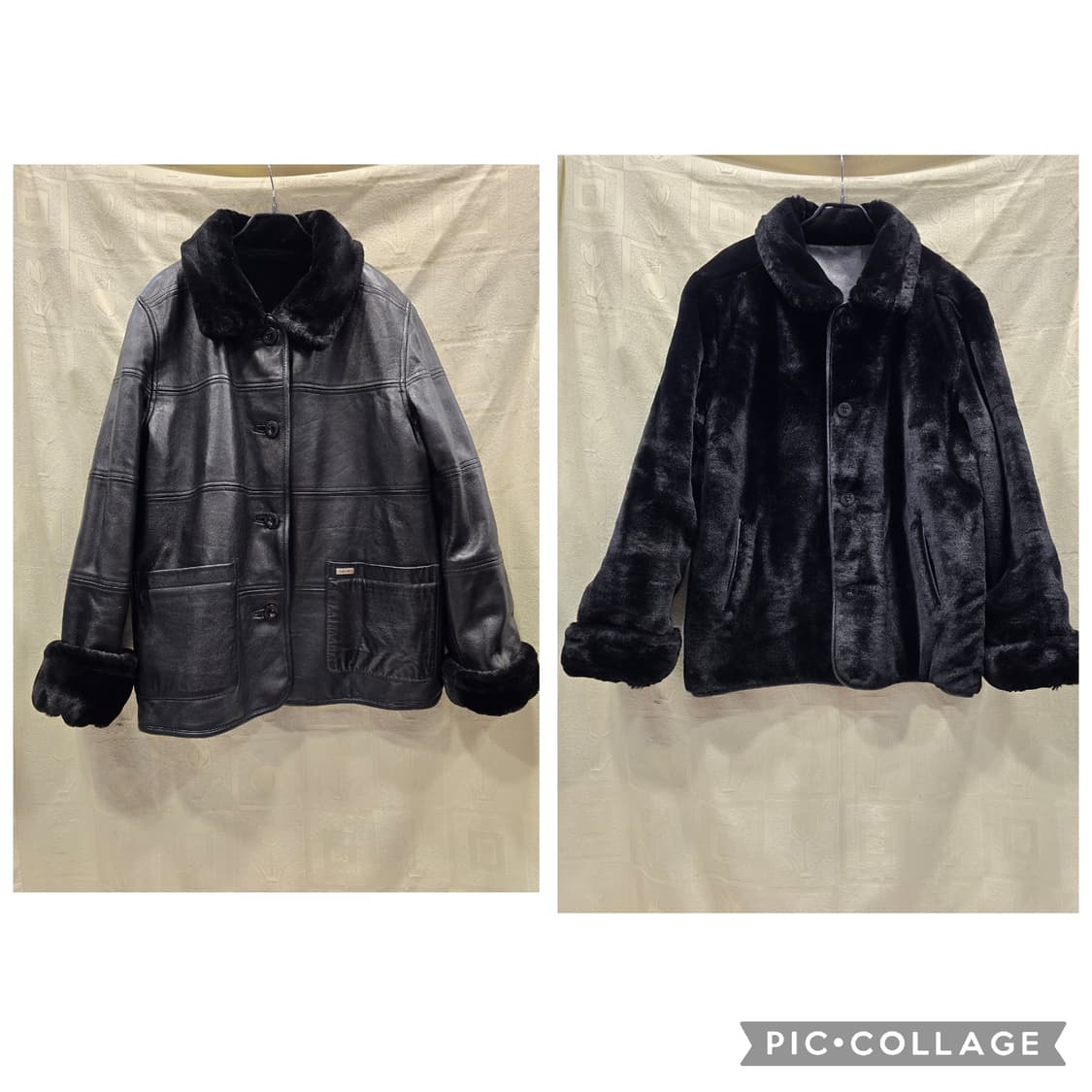 진도 OVIS 블랙 양면 양가죽 양털 점퍼 66~77 상품이미지1