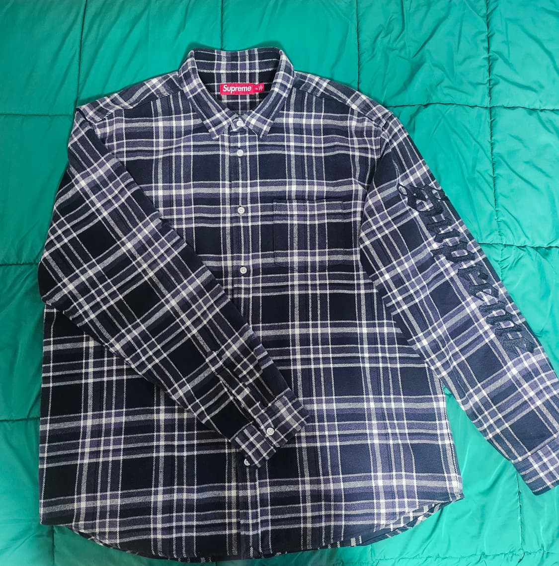 슈프림 셔츠 올드 잉글리쉬 플레이드 플란넬 블랙 상품이미지2