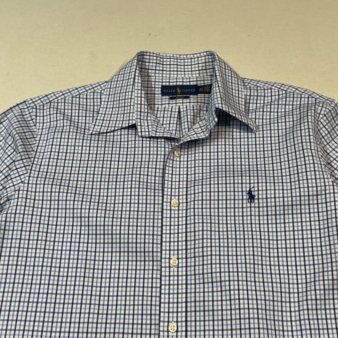 XL) 폴로 랄프로렌 블루 체크 포플린 셔츠 상품이미지3