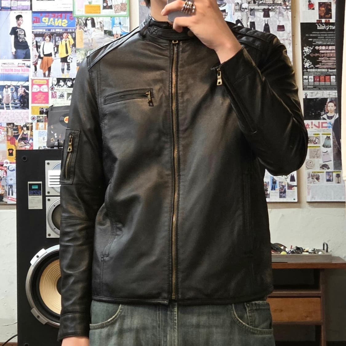 빈티지 바이커 무드 양가죽 자켓 상품이미지1