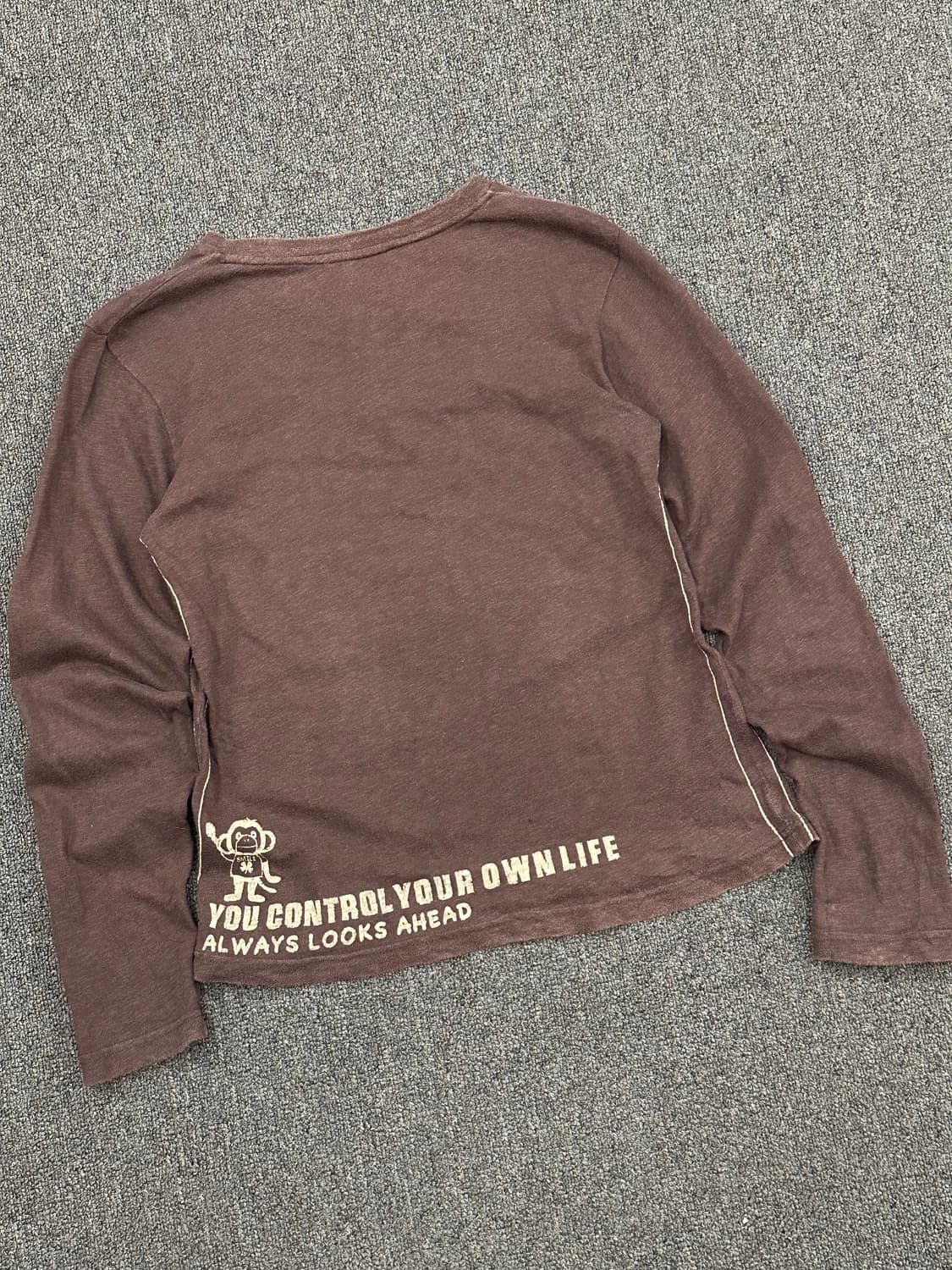 S)DIGDEEP 빈티지 브라운 버튼넥 롱슬리브 상품이미지4