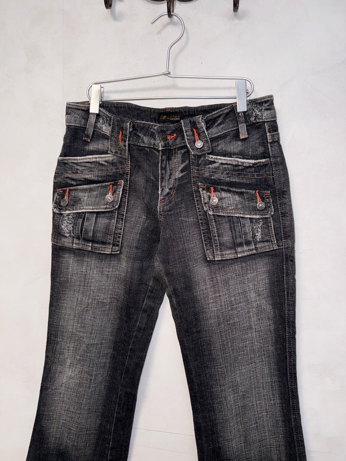 Washing black denim bootscut pants 상품이미지2