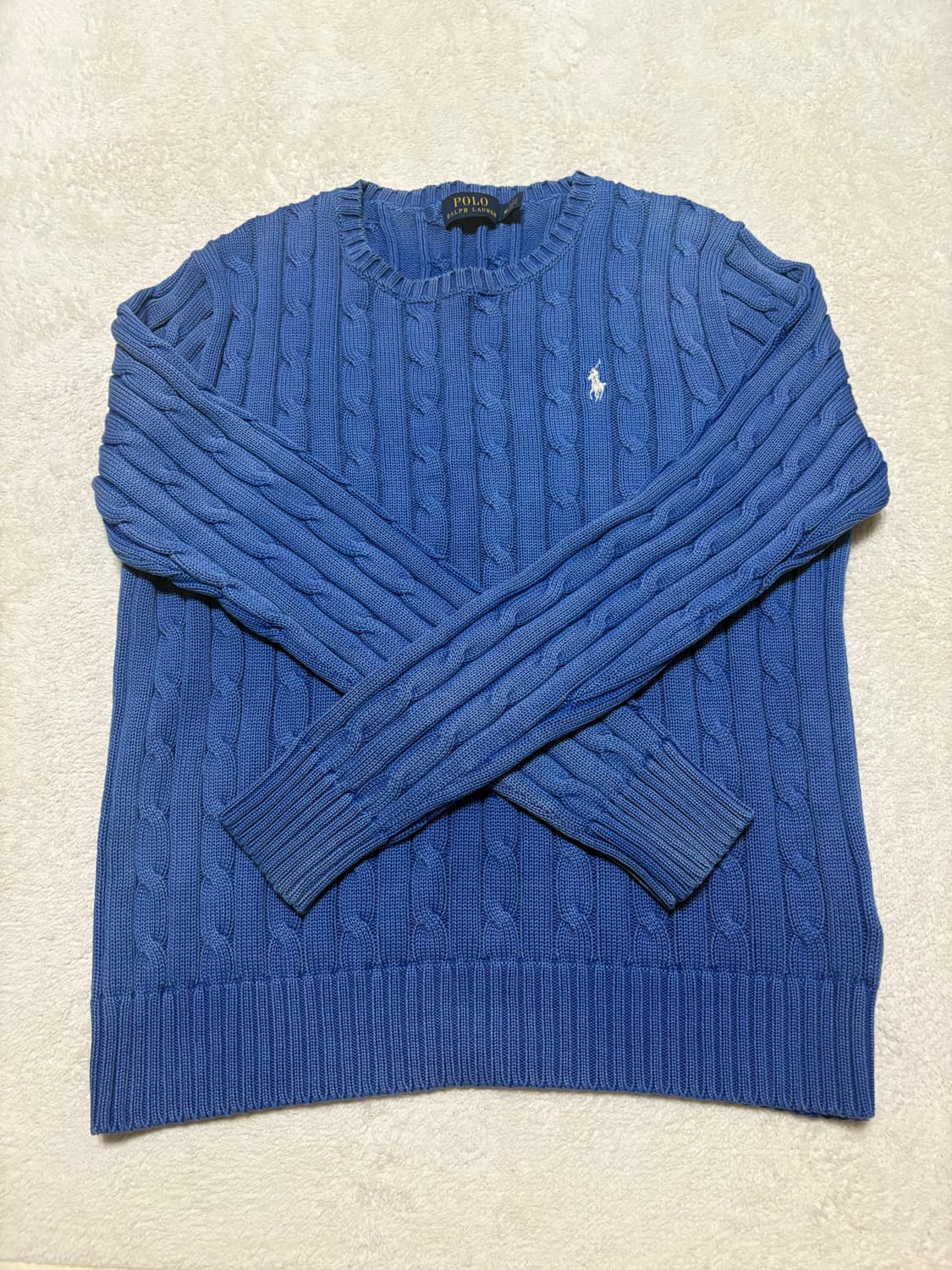 폴로 케이블니트 블루 M 상품이미지3