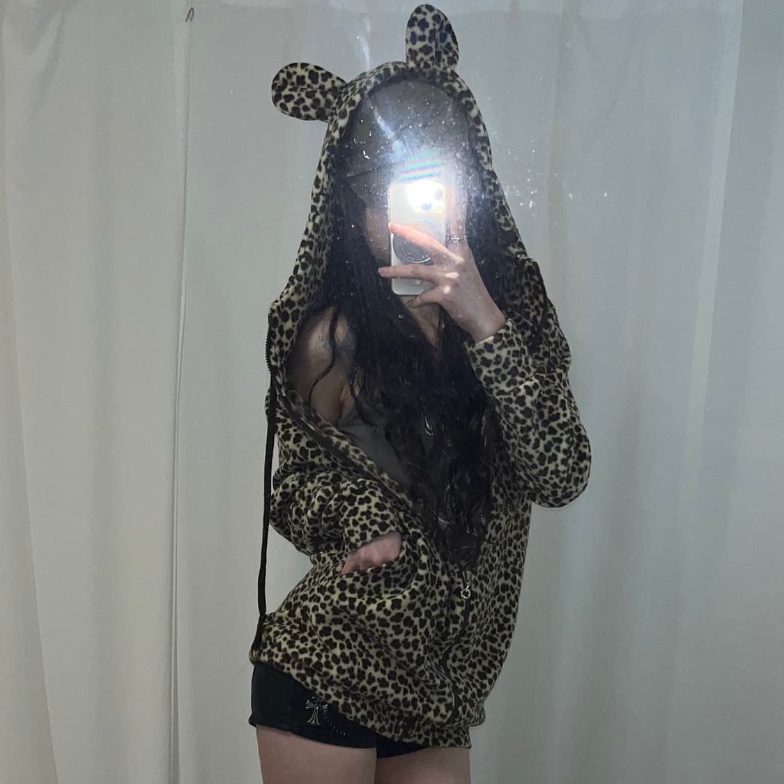 레오파드 베어 후드집업 상품이미지5