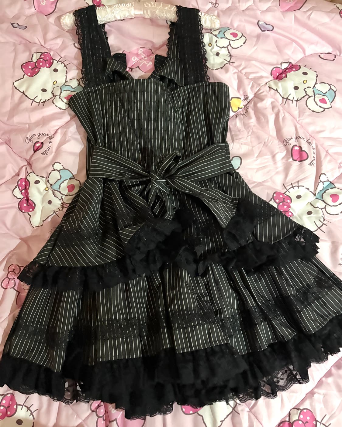 고스로리 고딕펑크 레이스 리본 코르셋 백리본 드레스 원피스 상품이미지2