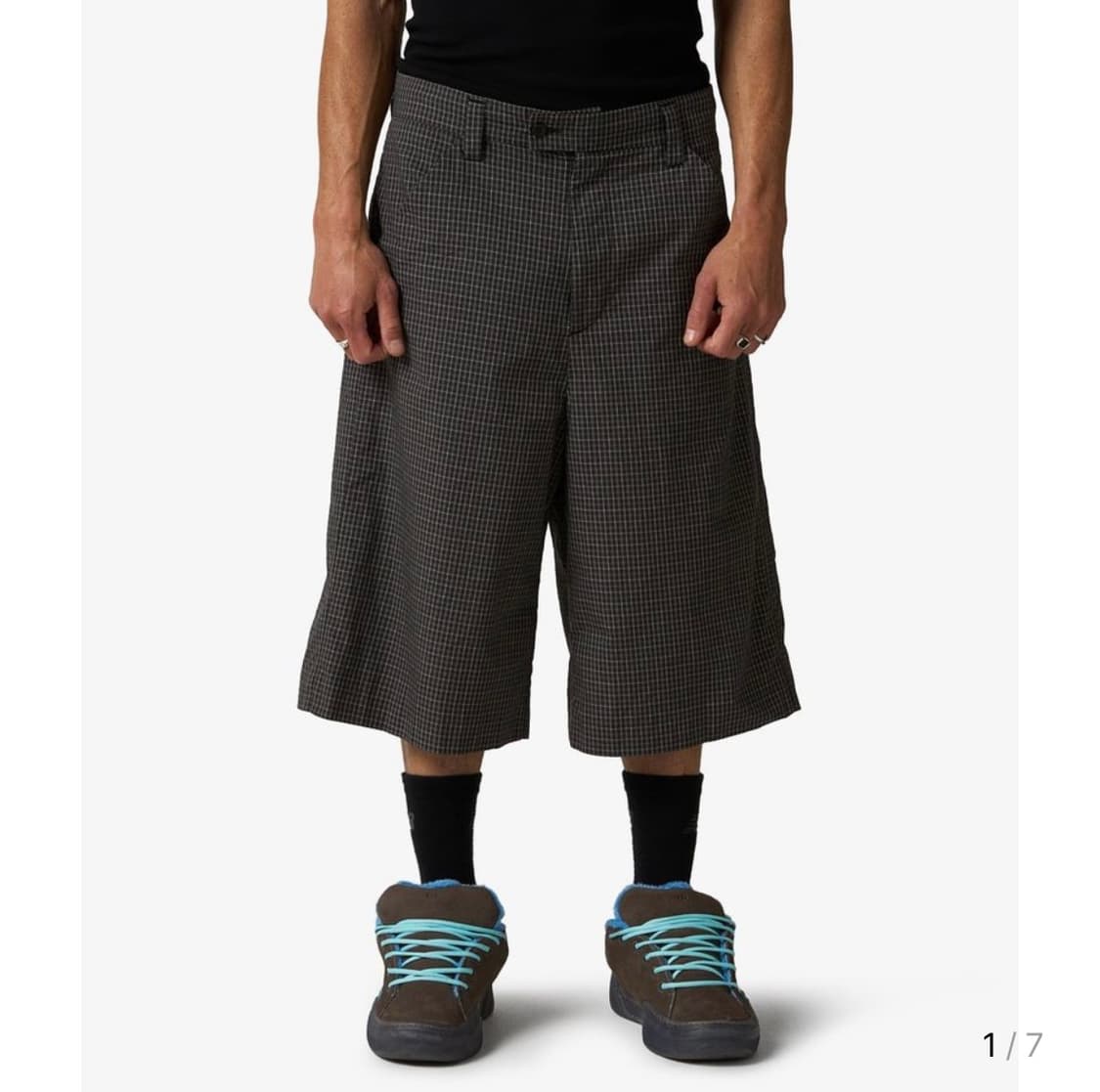 ERL 테일러드 체크 스케이트 쇼츠  상품이미지3
