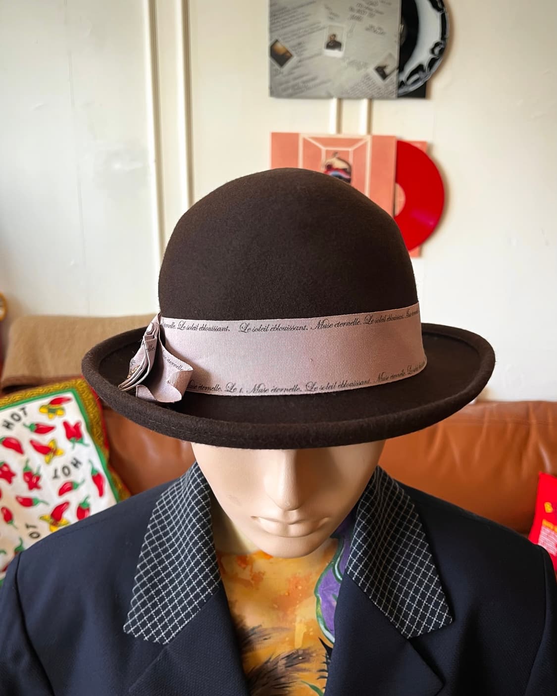 axes femme Antique Ribbon Pedora Hat  상품이미지2
