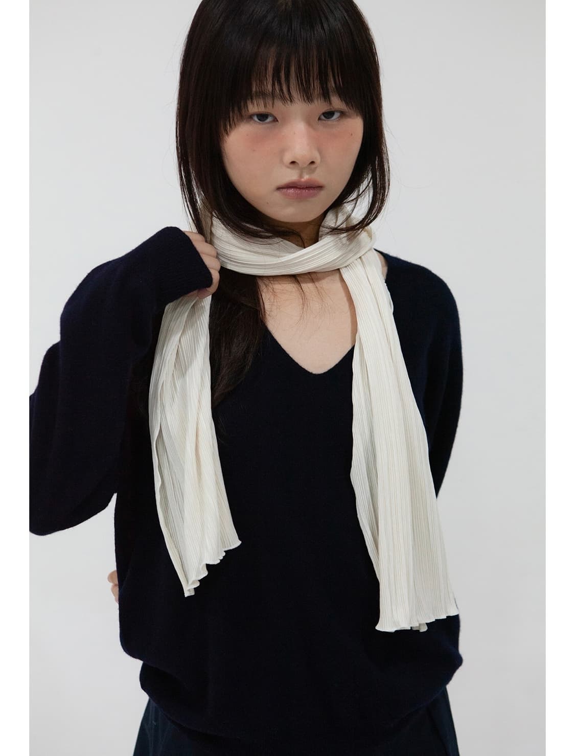 지지 플리츠 롱 스카프 상품이미지1