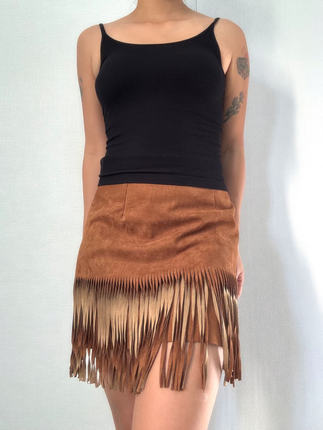 웨스턴 스웨이드 미니 스커트 상품이미지4