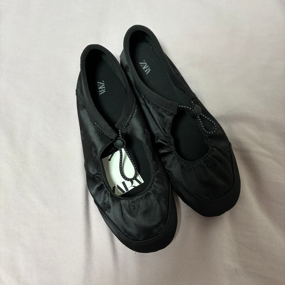 자라 새틴 발레리나 플랫 슈즈 39 (255) 새상품 상품이미지5