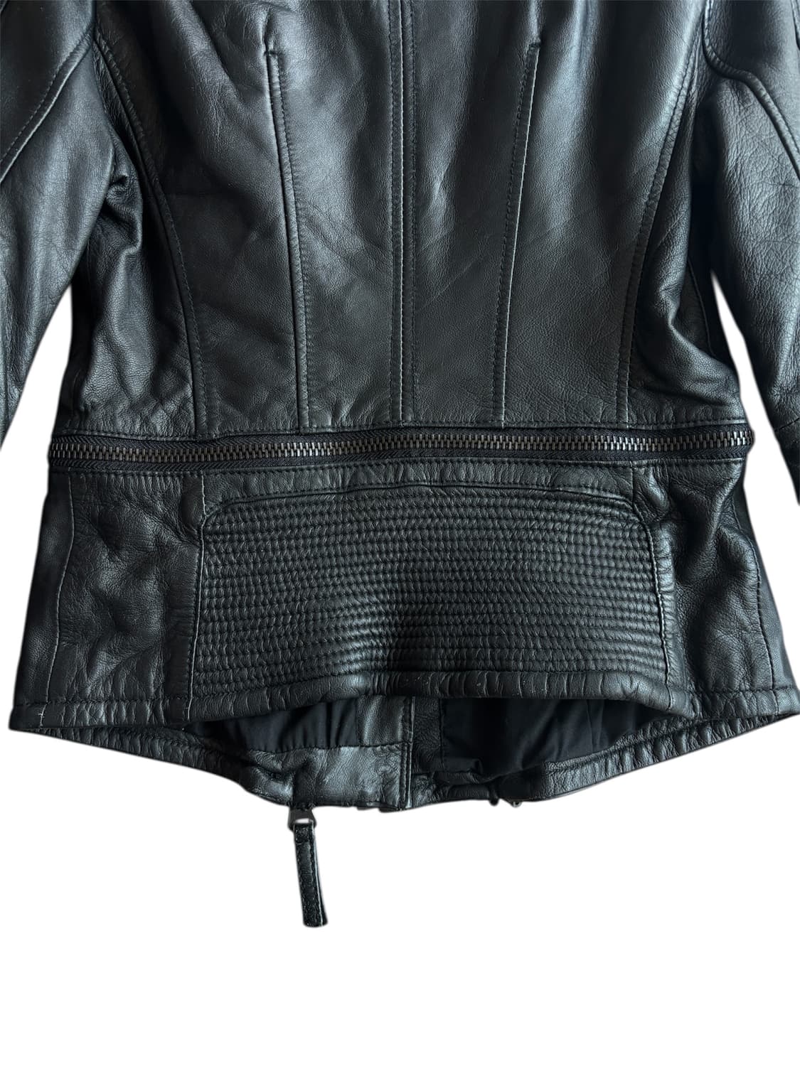 [램스킨] ZARA 퀼팅 슬림핏 바이커 레더자켓 상품이미지5