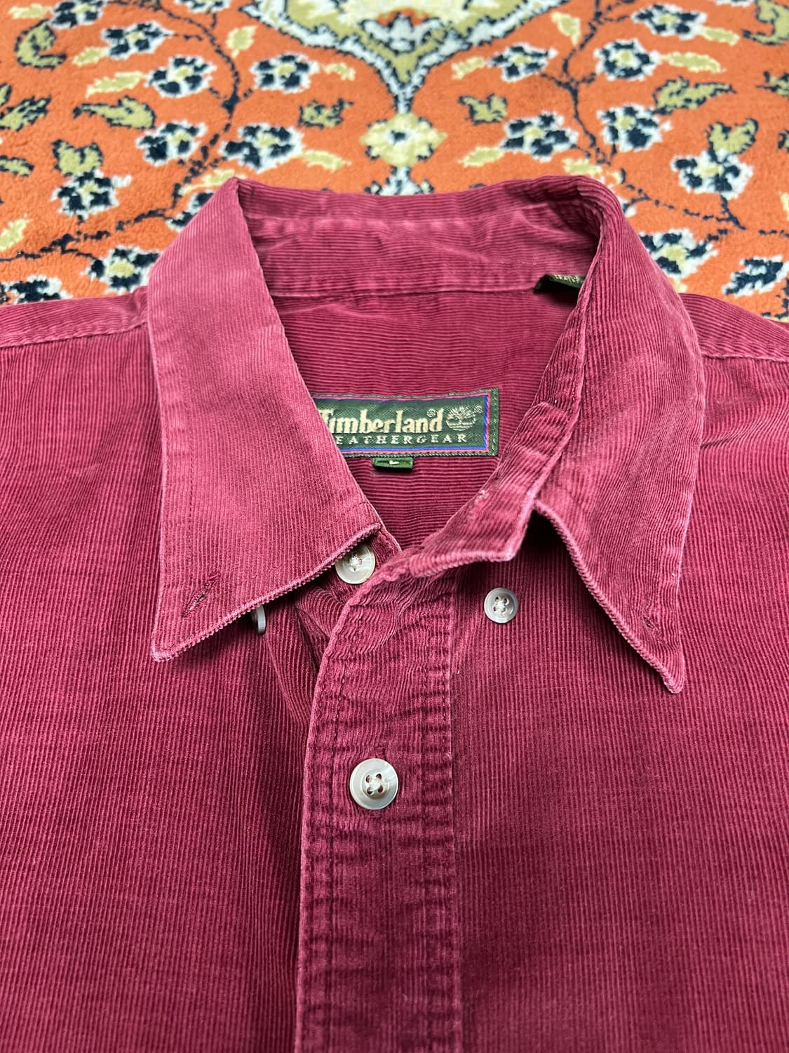 [L] 팀버랜드 빈티지 버건디 코듀로이 셔츠 상품이미지5
