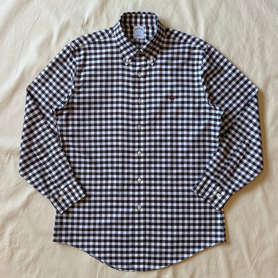 [M/100-102] Brooks Brothers 브라운 깅엄 체크 폴로 상품이미지1