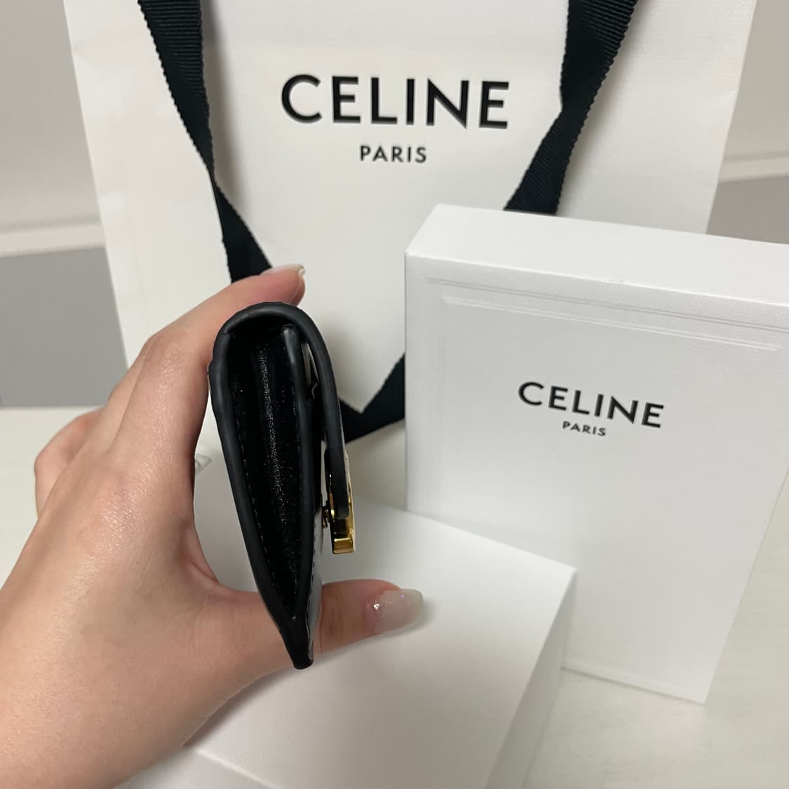 셀린느 트리옹프 카드지갑 블랙 풀구성 상품이미지4