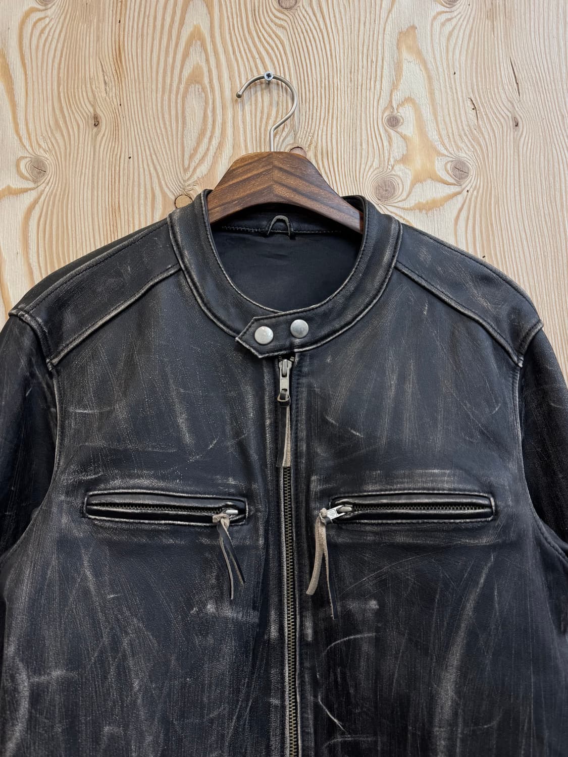 본더치 빈티지워싱 레더자켓 상품이미지3