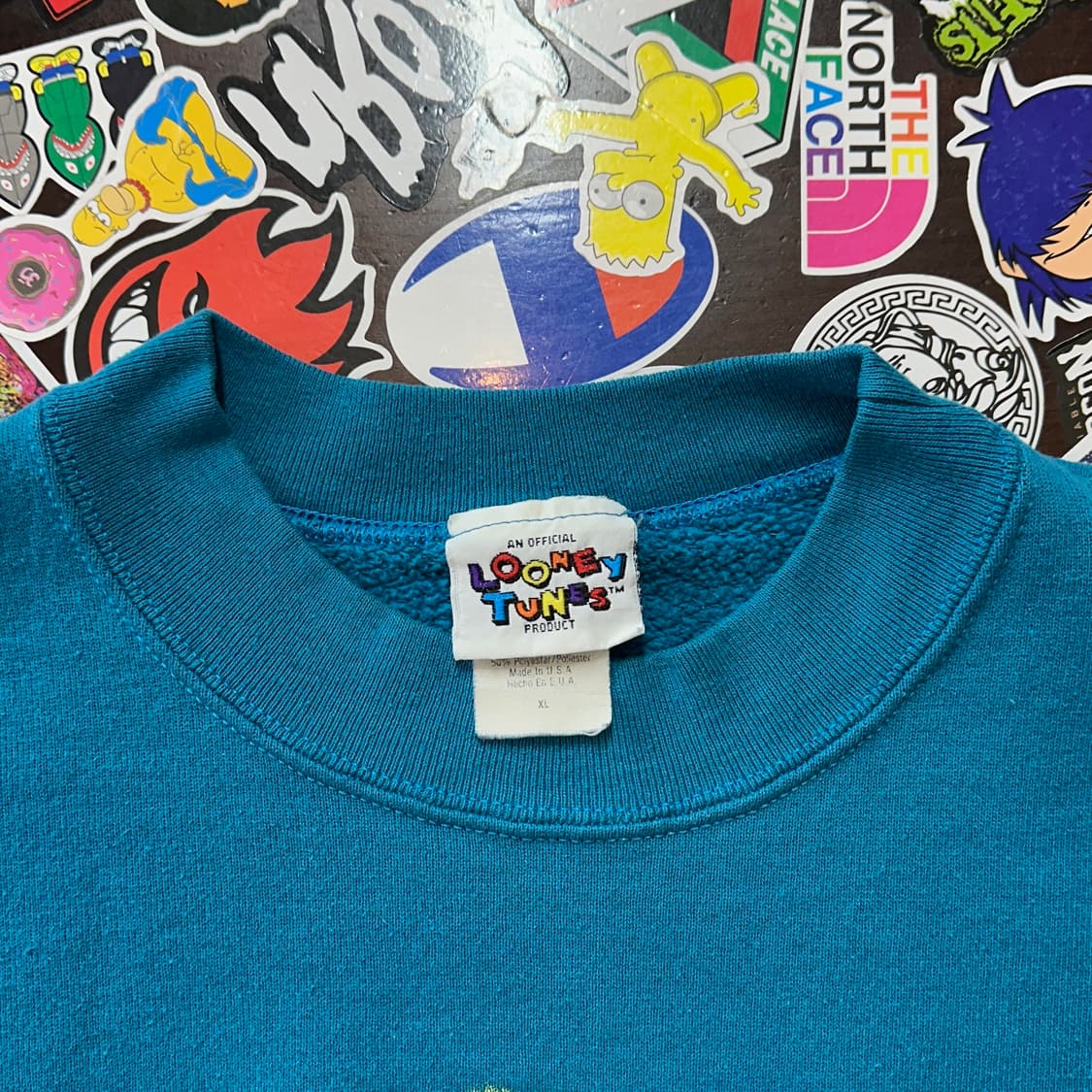 90s USA 루니툰즈 와일 E 코요테 크리스마스 빈티지 스웻셔츠 XL 상품이미지5