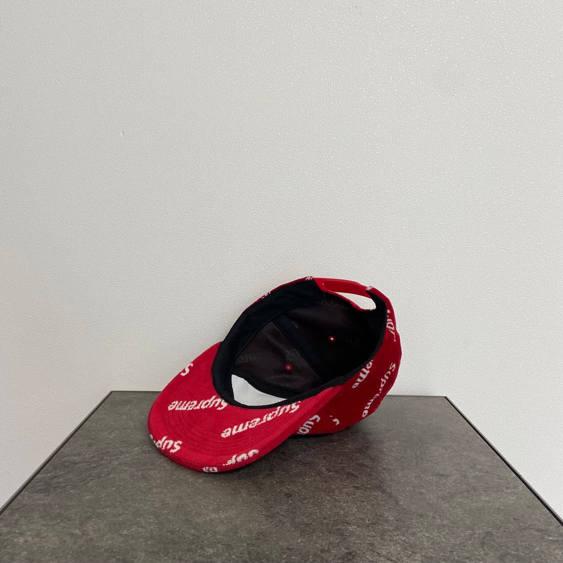 슈프림 벨루어 다이애그널 로고 레드 볼캡 볼캡 모자 6패널 캡 상품이미지6