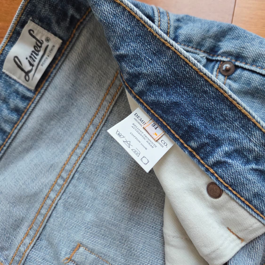 데밀 LOT 023 캘리포니안 와이드 라이트 인디고 34사이즈 상품이미지4