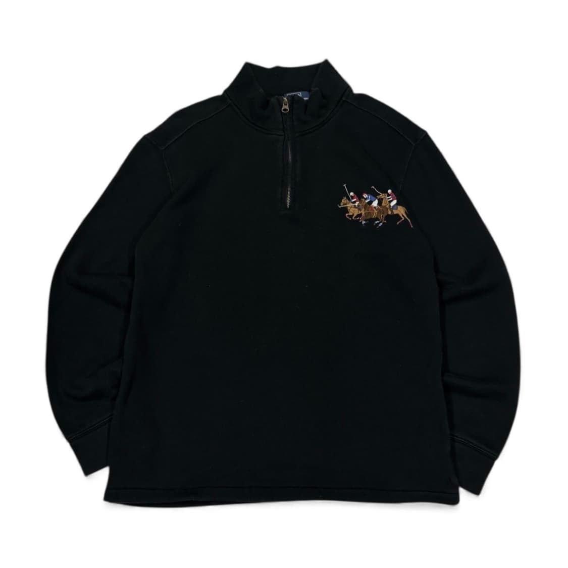 폴로 랄프로렌 하프 집업 추격자 로고 코튼 니트 상품이미지1