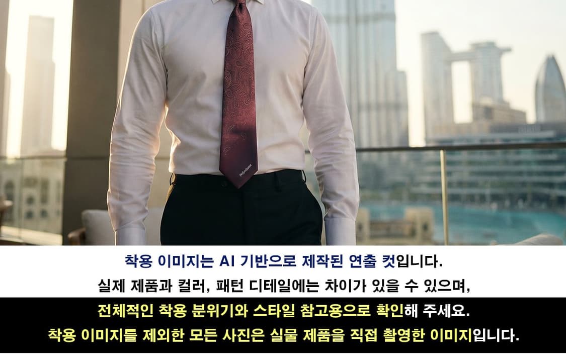 입생로랑 와인 페이즐리 로고 넥타이 9.5cm A+등급 E1270 상품이미지2